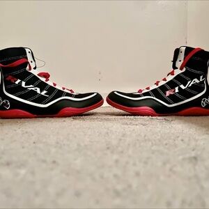 Boys Black and Red Wrestling Shoes